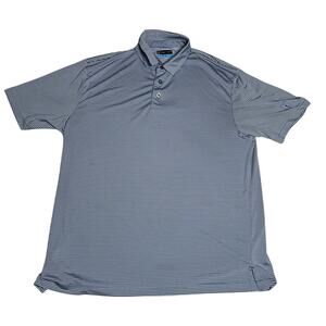 PGA Mens Blue Stripped Golf Polo Size L